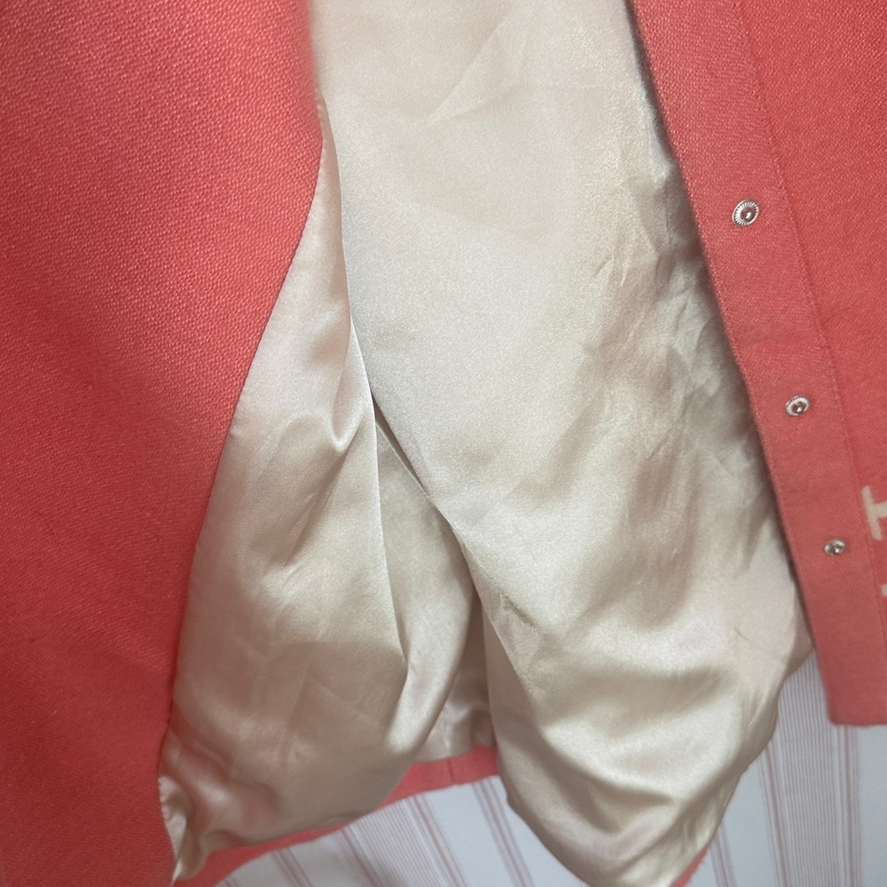 Coral Coat with Arrow Pattern Lauren moffat Anthropologie - Picture 6 of 6